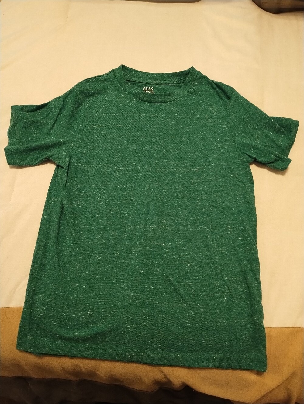 5/$25 Falls Creek Boy's Heathered Green Teal Short Sleeve Crew Tee